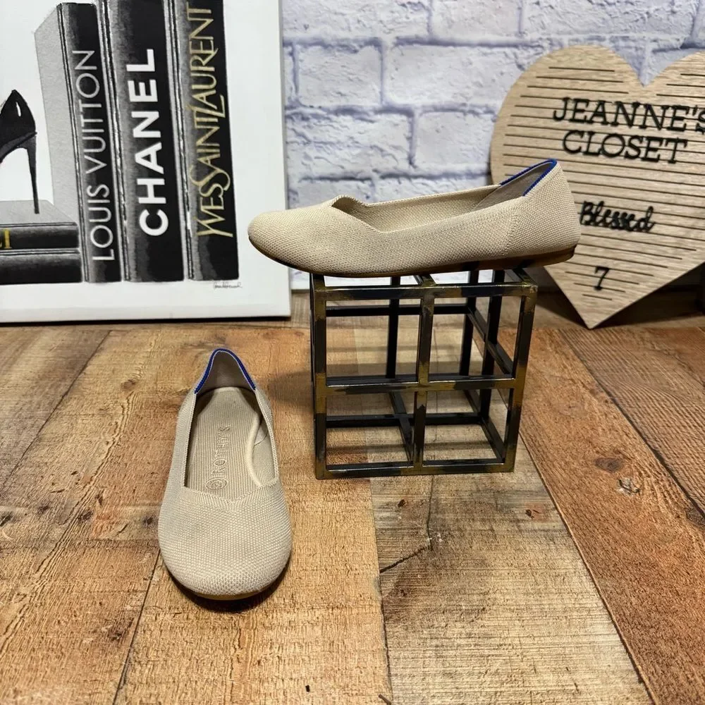 Rothy’s Retired Ecru Round Toe Fats Ballet Shoes Cream/tan  Size 6.5